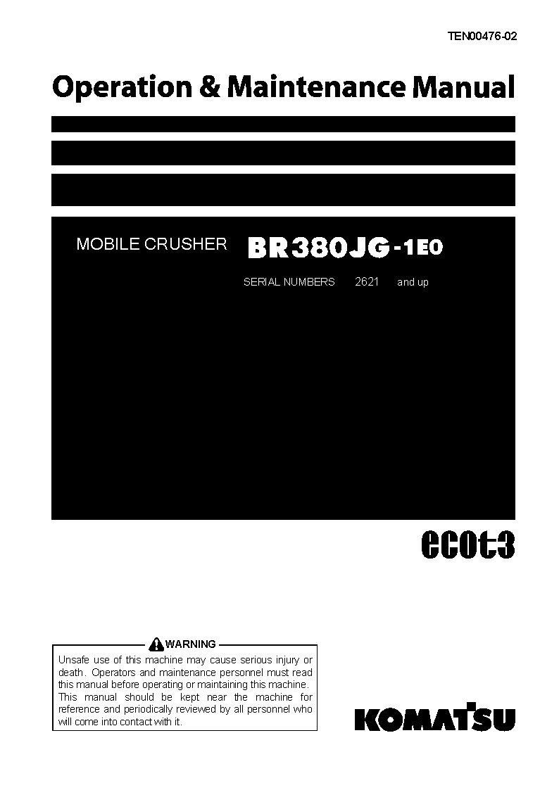 BR380JG-1(JPN)-E0 S/N 2621-UP Operation manual (English)