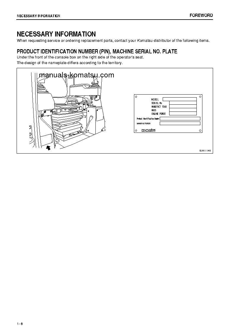 Protected: D375A-6(JPN) S/N 60018-60533 Operation manual (English)