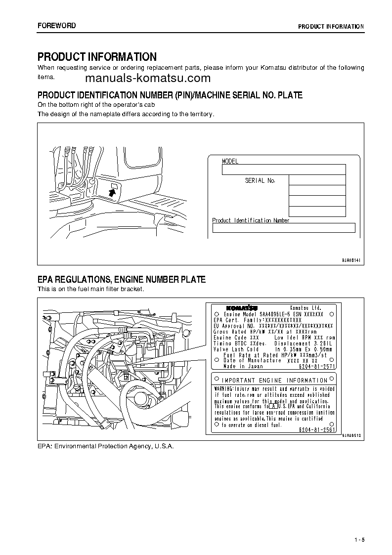 Protected: PC138USLC-8(JPN) S/N 25105-26283 Operation manual (English)
