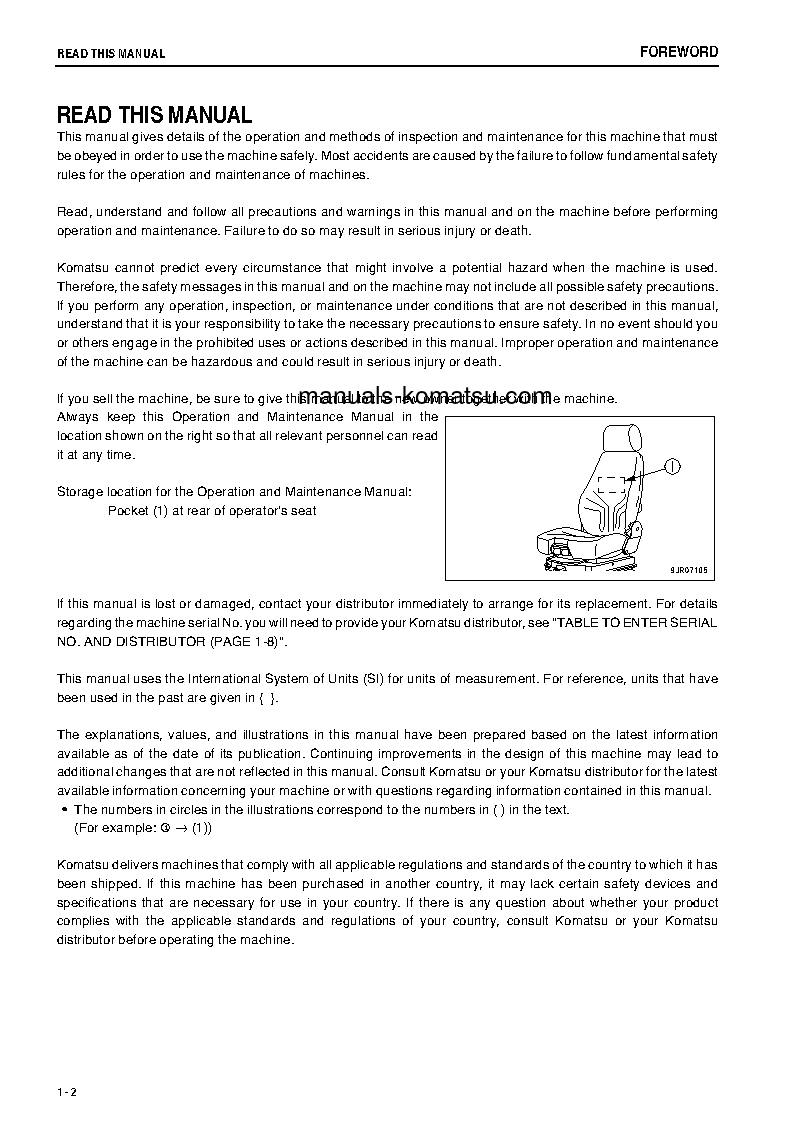 Protected: WA1200-6(JPN) S/N 60001-60076 Operation manual (English)