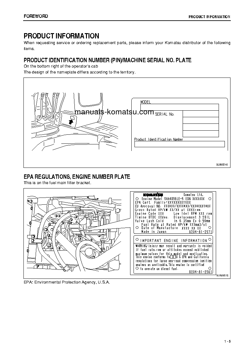 Protected: PC138USLC-8(JPN) S/N 26416-26658 Operation manual (English)