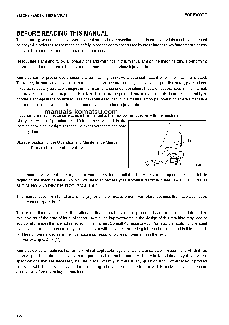 Protected: WA800-3(JPN)-E0 S/N 70063-70074 Operation manual (English)