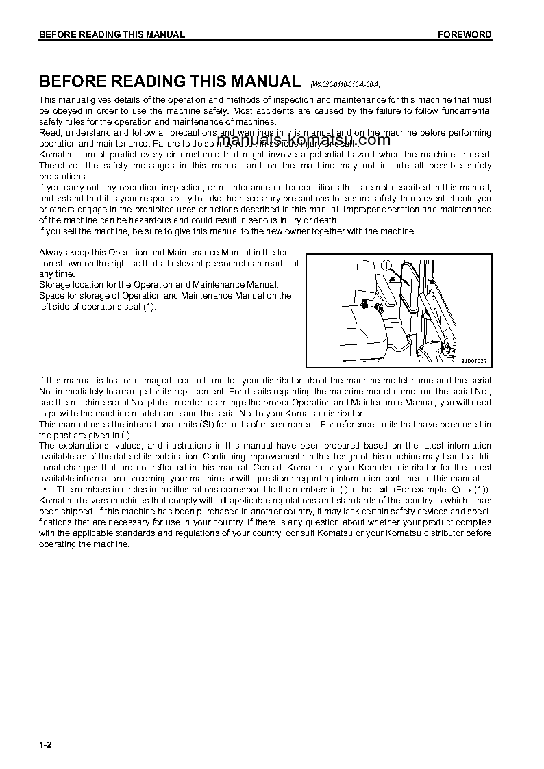 Protected: WA320-7(JPN) S/N 80001-UP Operation manual (English)