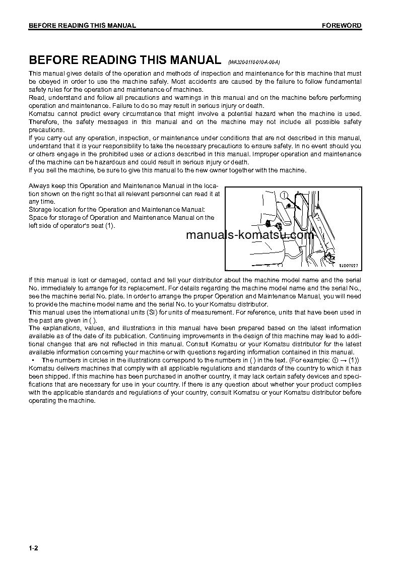 Protected: WA270-7(JPN) S/N 80001-UP Operation manual (English)
