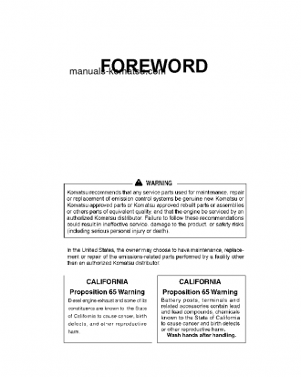 D65PX-18(JPN) S/N 90001-90165 Operation manual (English)