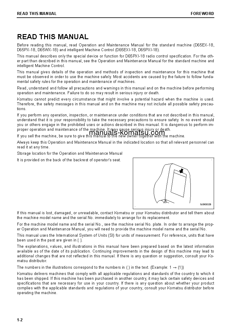 Protected: D65PXI-18(JPN)-RADIO CONTROL SPEC. S/N 90023-UP Operation manual (English)