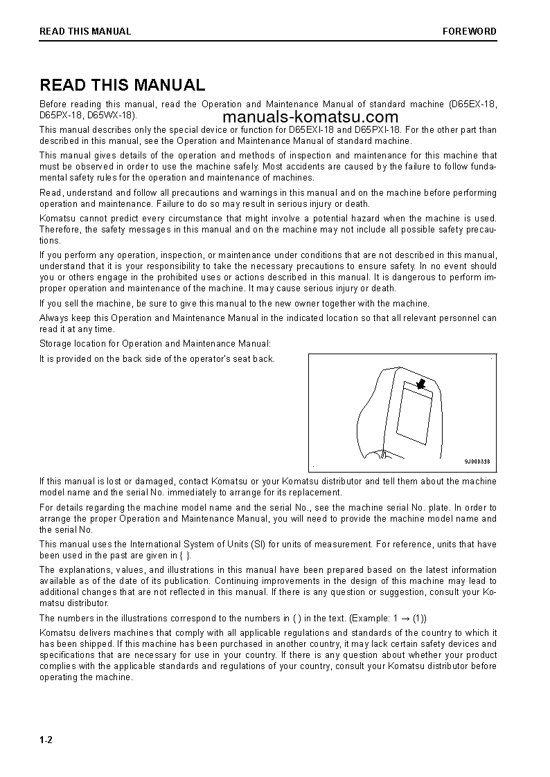 Protected: D65EXI-18(JPN) S/N 90997-91309 Operation manual (English)