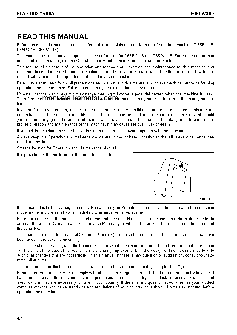 Protected: D65EXI-18(JPN) S/N 91310-91447 Operation manual (English)