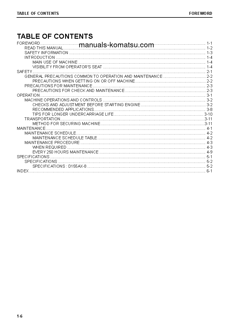 Protected: D155AX-8(JPN)-SANDY SOIL SPEC. S/N 100121-UP Operation manual (English)