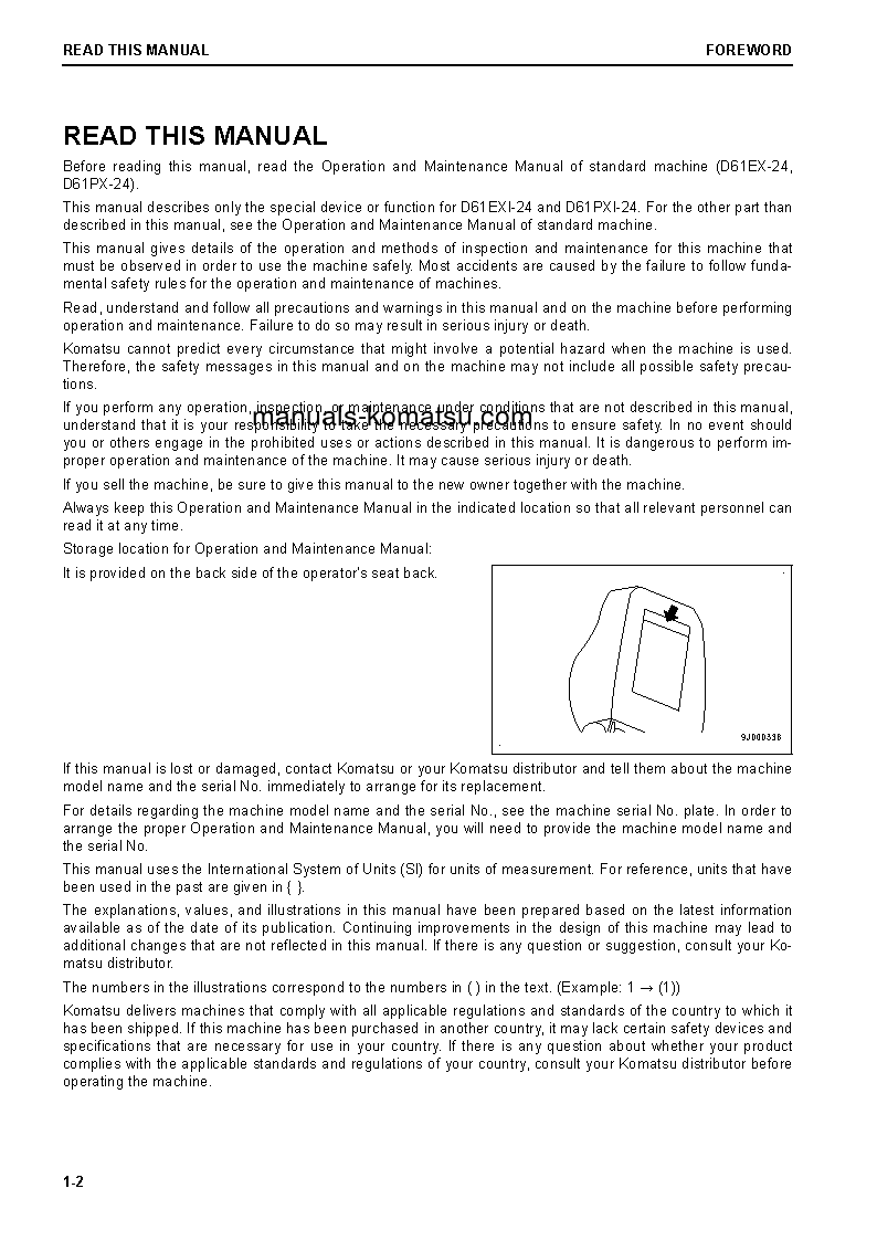 Protected: D61EXI-24(JPN) S/N 40904-UP Operation manual (English)
