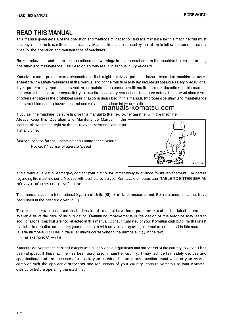 Protected: WA1200-6(JPN) S/N 70001-UP Operation manual (English)