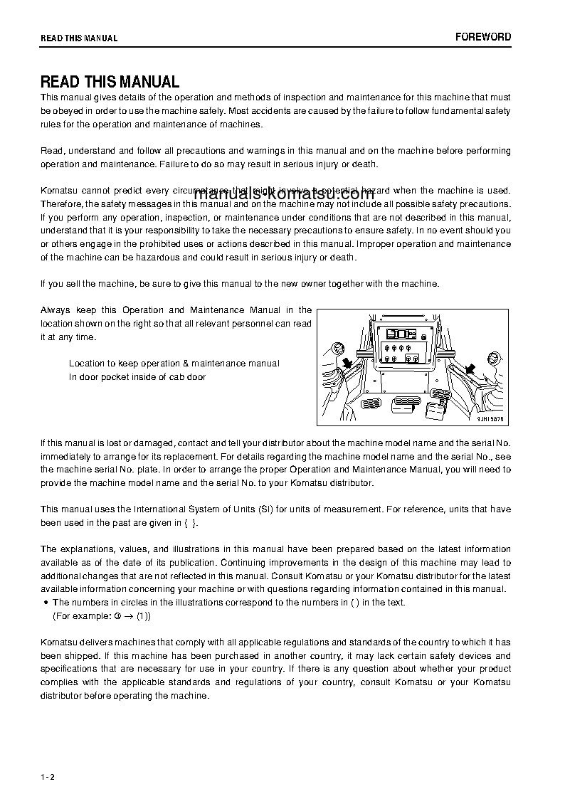 Protected: D475A-5(JPN)-E0, ONE-WAY STEERING LEVER S/N 30520-UP Operation manual (English)