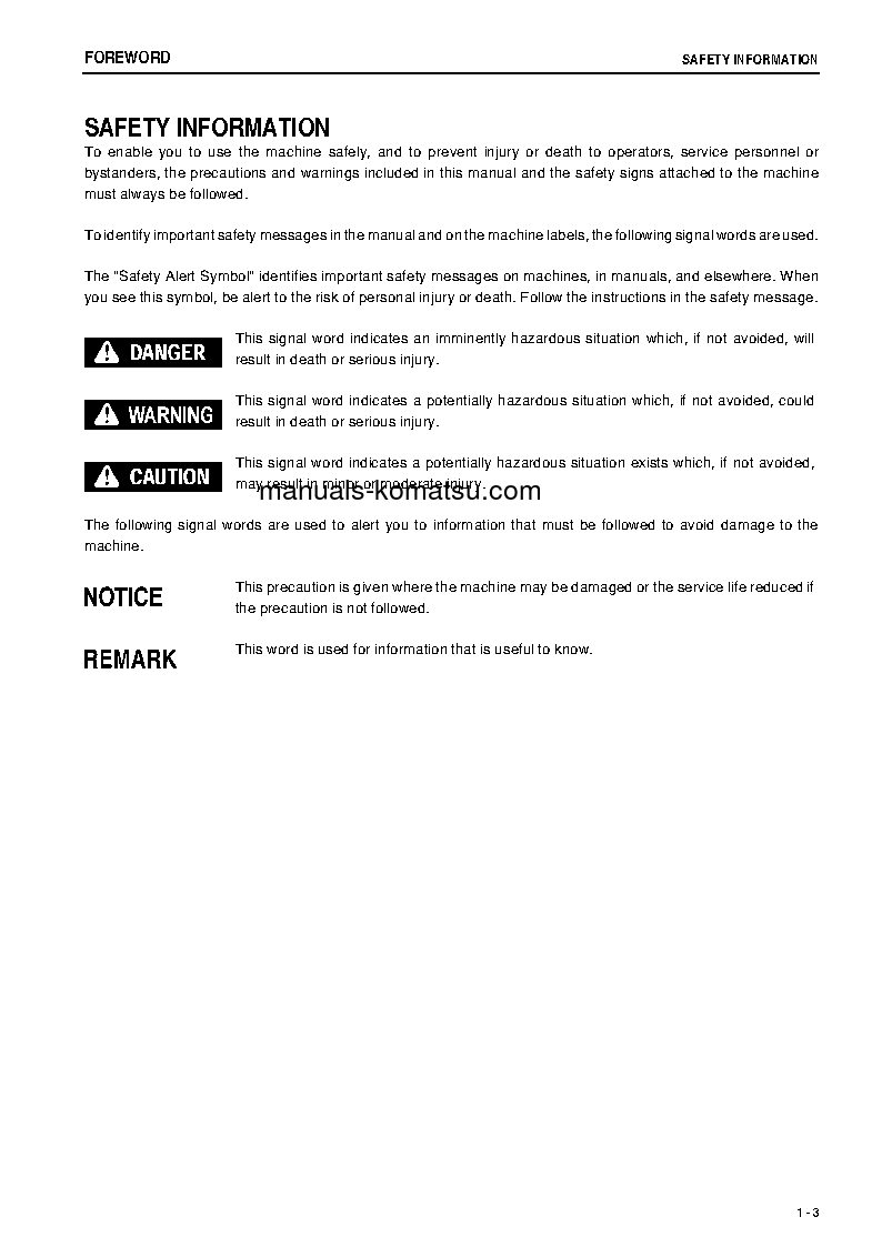 Protected: D475A-5(JPN)-E0, ONE-WAY STEERING LEVER S/N 30520-UP Operation manual (English)
