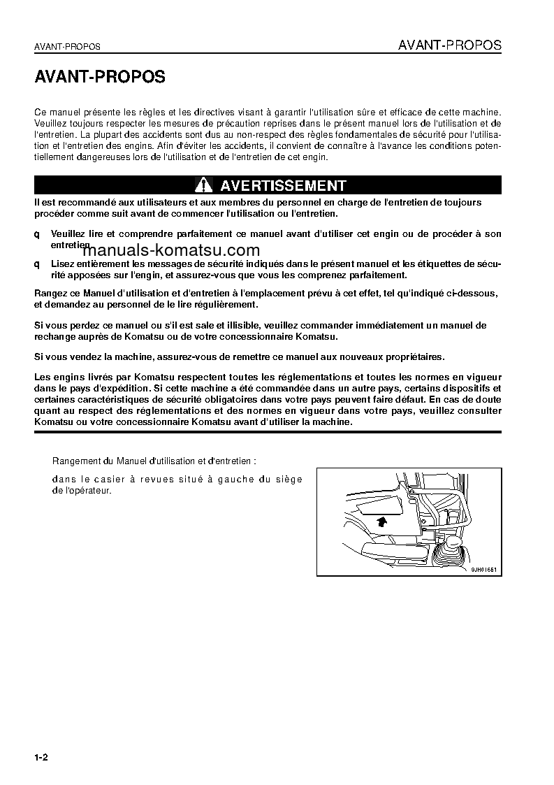 Protected: PC138US-2(JPN) S/N 4501-UP Operation manual (French)