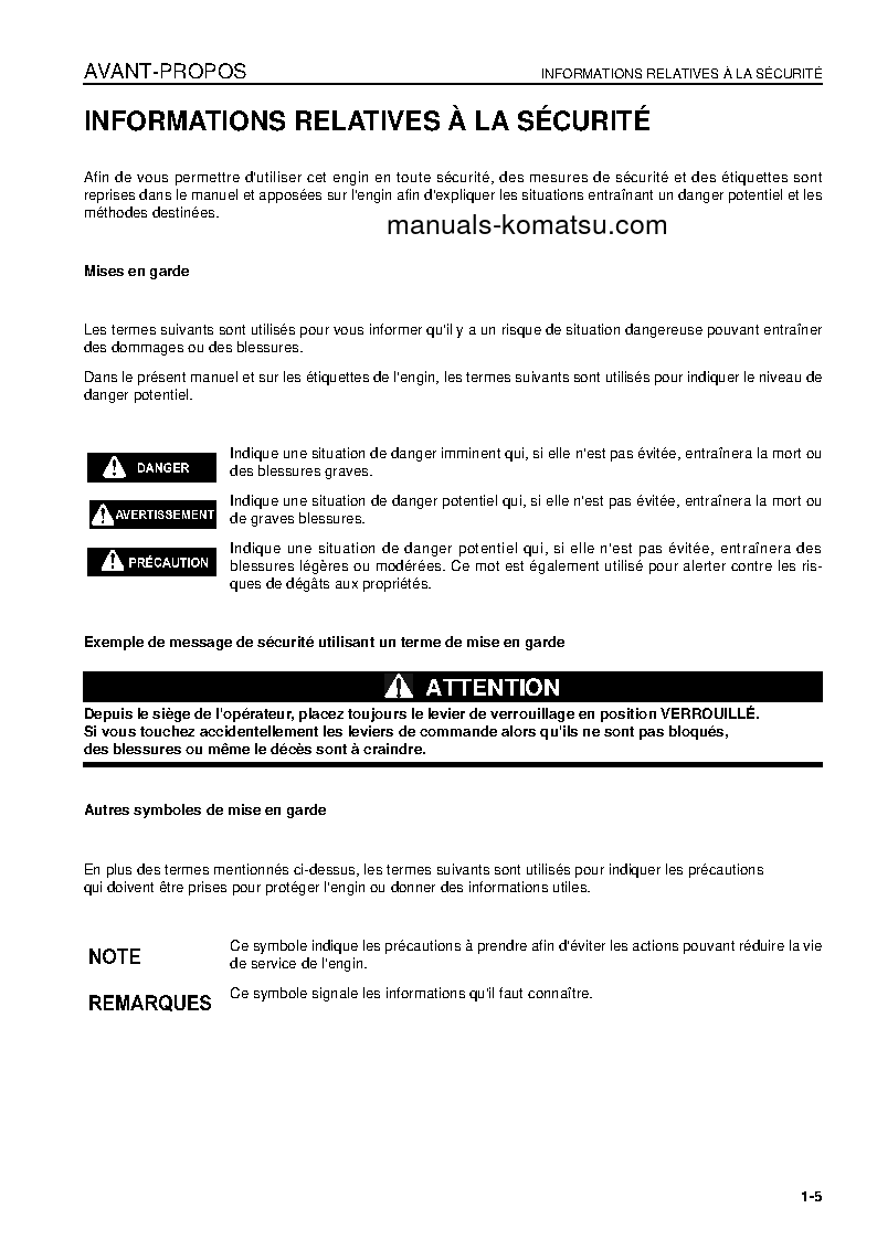 Protected: PC138US-2(JPN) S/N 5421-UP Operation manual (French)