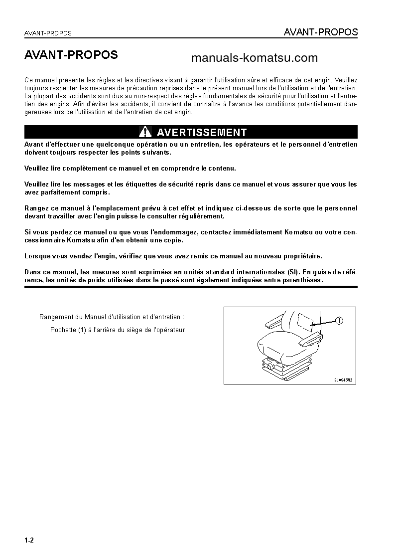 Protected: WA150L-5(JPN) S/N 65001-UP Operation manual (French)