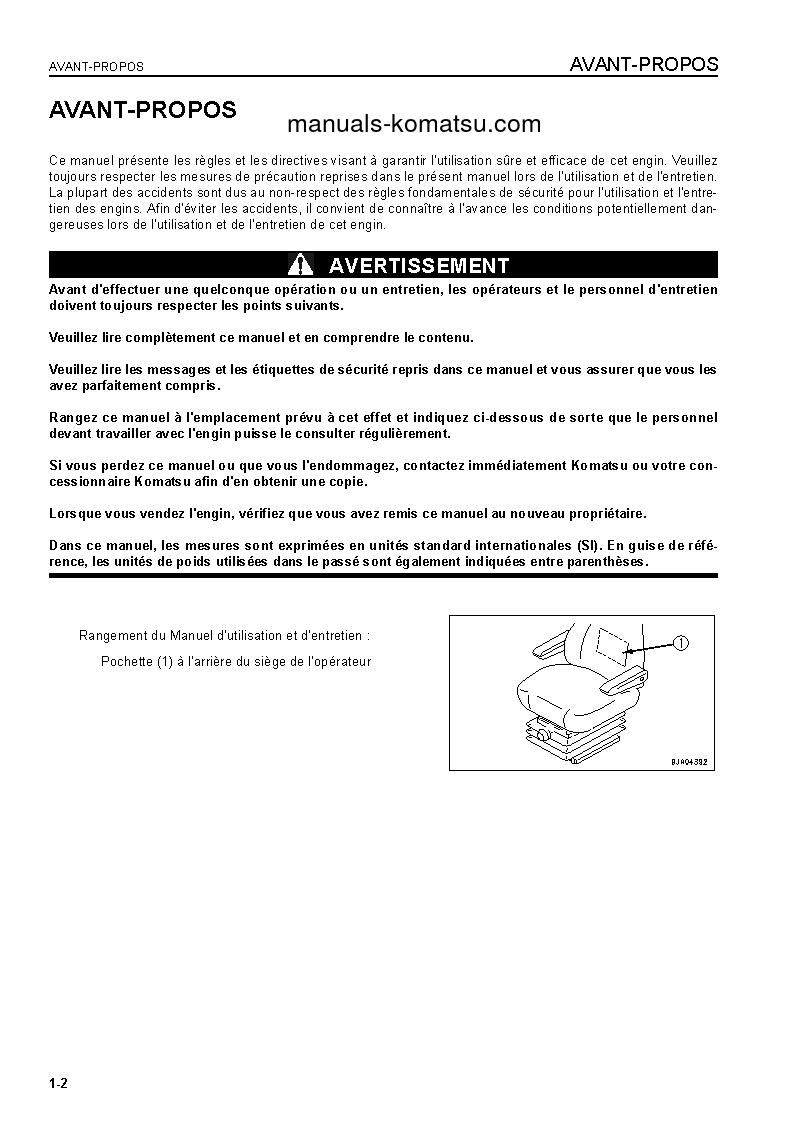 Protected: WA320L-5(JPN) S/N 60001-UP Operation manual (French)