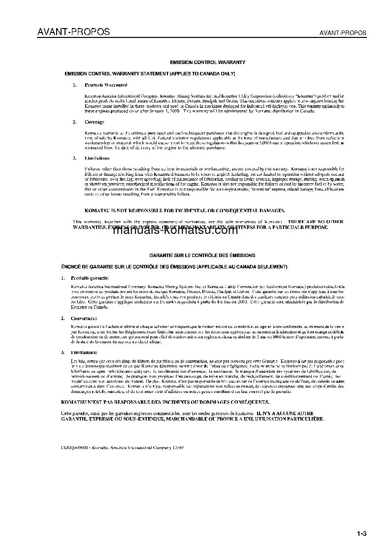 Protected: WA1200-3(JPN) S/N 50057-UP Operation manual (French)