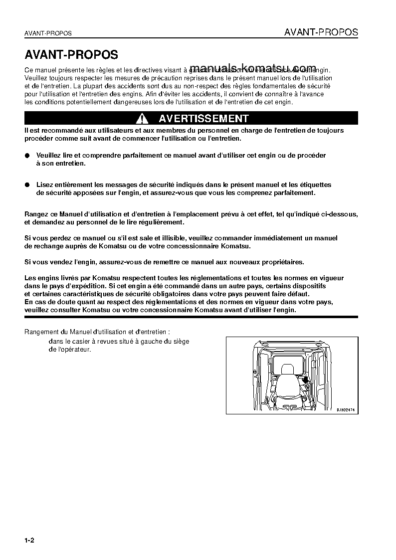 Protected: PC1250SP-7(JPN) S/N 20001-UP Operation manual (French)