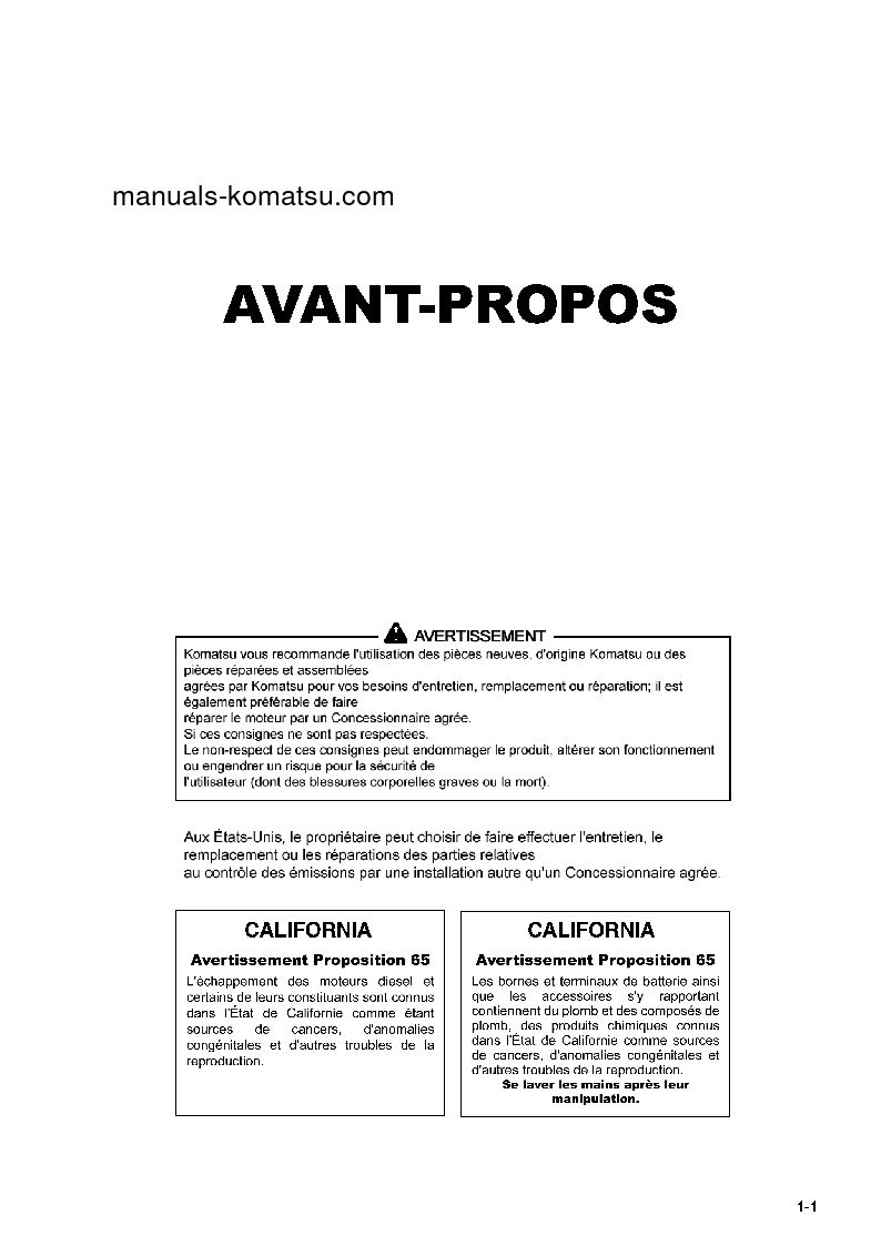 Protected: D65WX-17(JPN) S/N 1001-UP Operation manual (French)