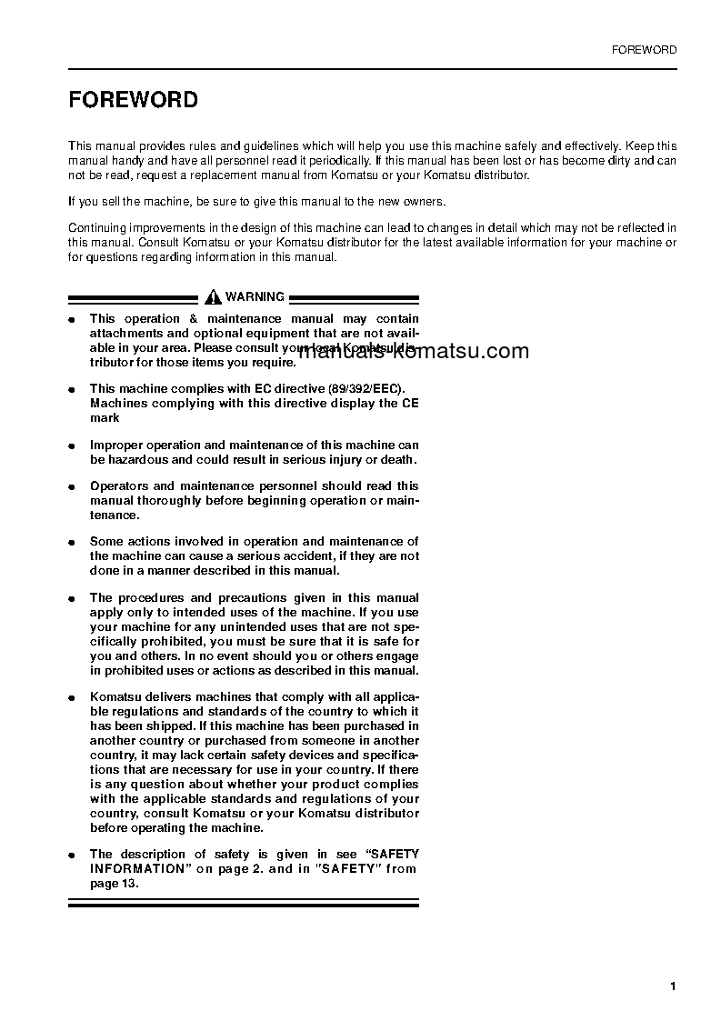 Protected: PC200EN-6(GBR)-K S/N K34049-UP Operation manual (English)