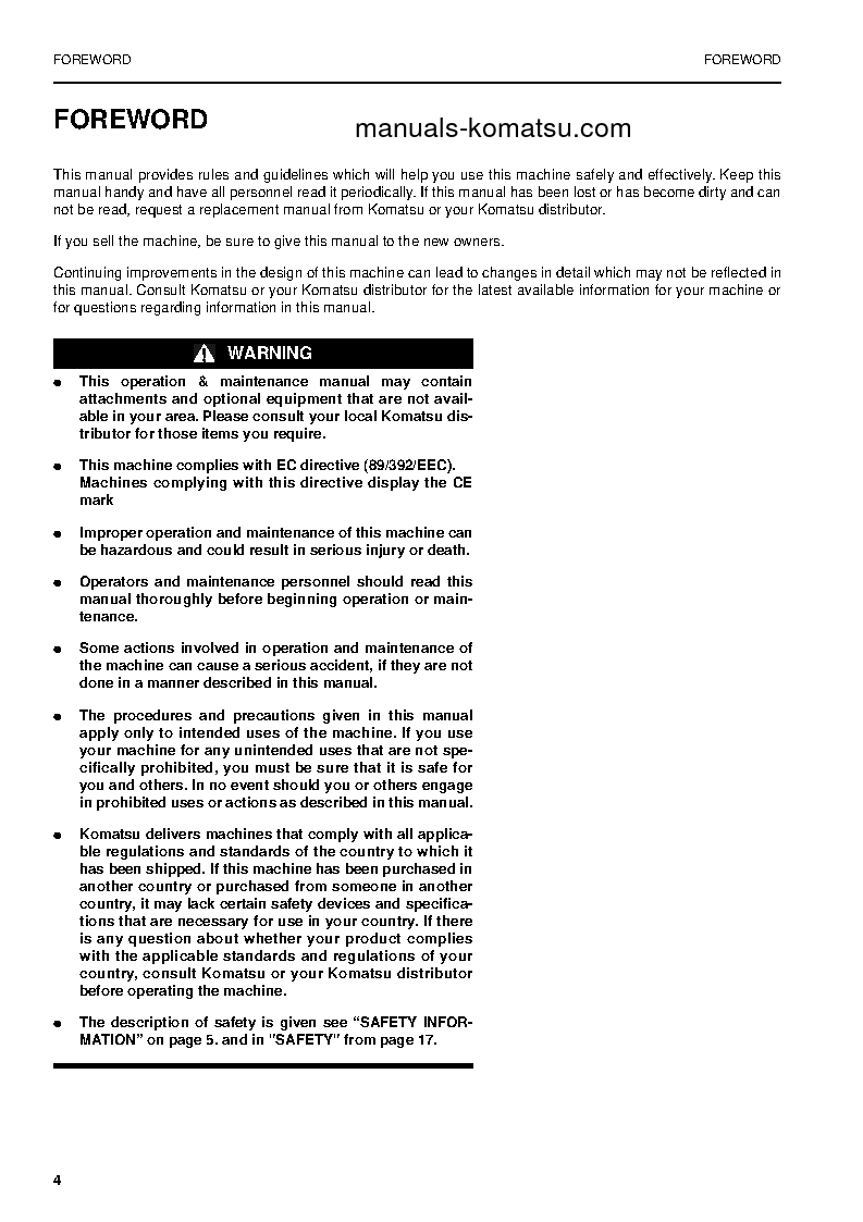 Protected: PW170ES-6(GBR)-K S/N K35001-UP Operation manual (English)
