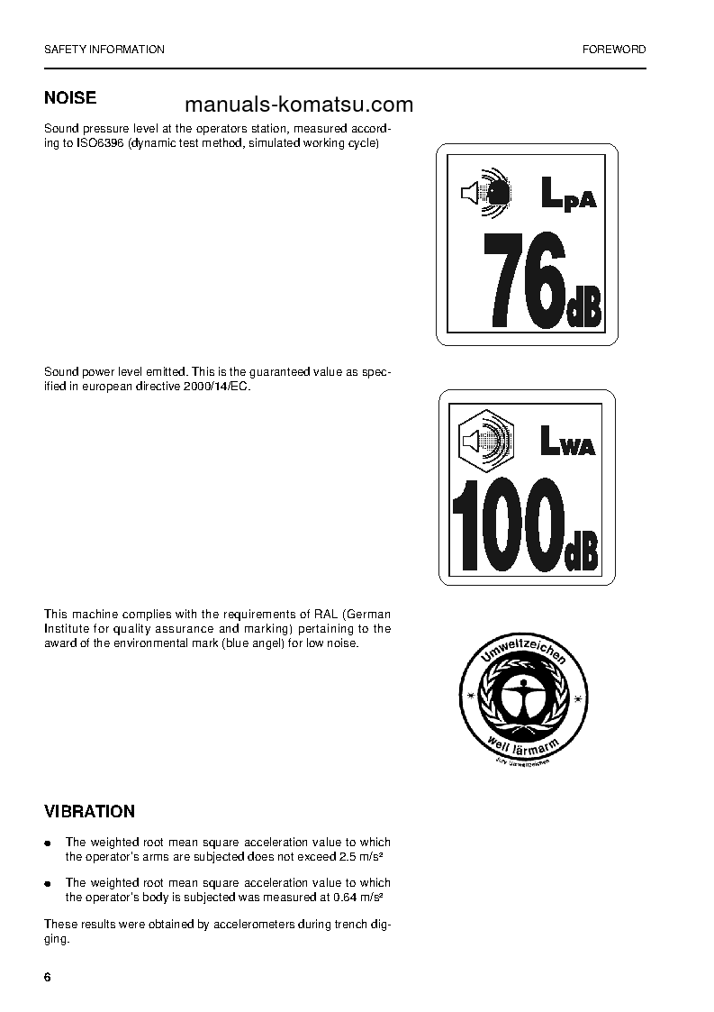 Protected: PW170ES-6(GBR)-K S/N K35001-UP Operation manual (English)