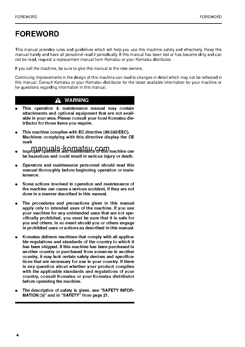 Protected: PW160-7(GBR)-K S/N K40001-UP Operation manual (English)