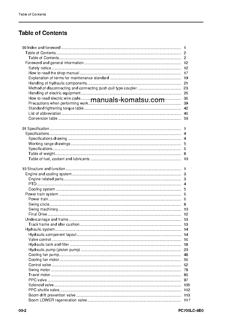 Protected: PC700LC-8(GBR)-E0 S/N K50001-UP Shop (repair) manual (English)