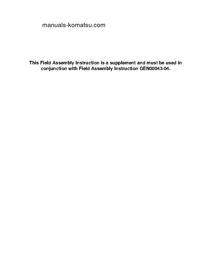 Protected: PC600LC-8(GBR) S/N K50140-UP Field assembly manual (English)