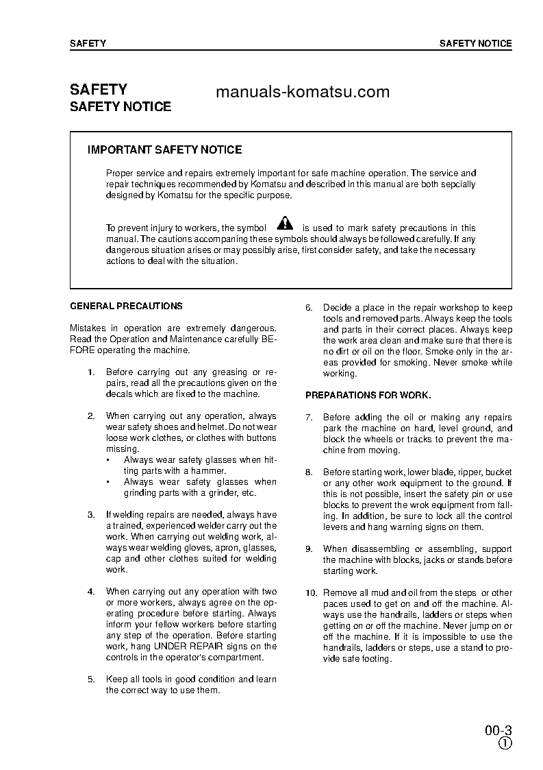 Protected: PW170ES-6(GBR)-K S/N K32001-UP Shop (repair) manual (English)
