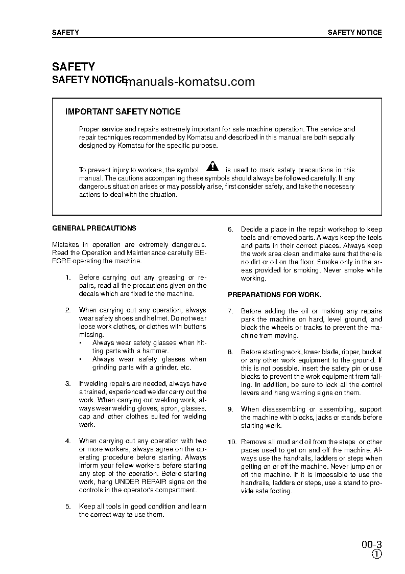 Protected: PW130ES-6(GBR)-K S/N K32001-UP Shop (repair) manual (English)