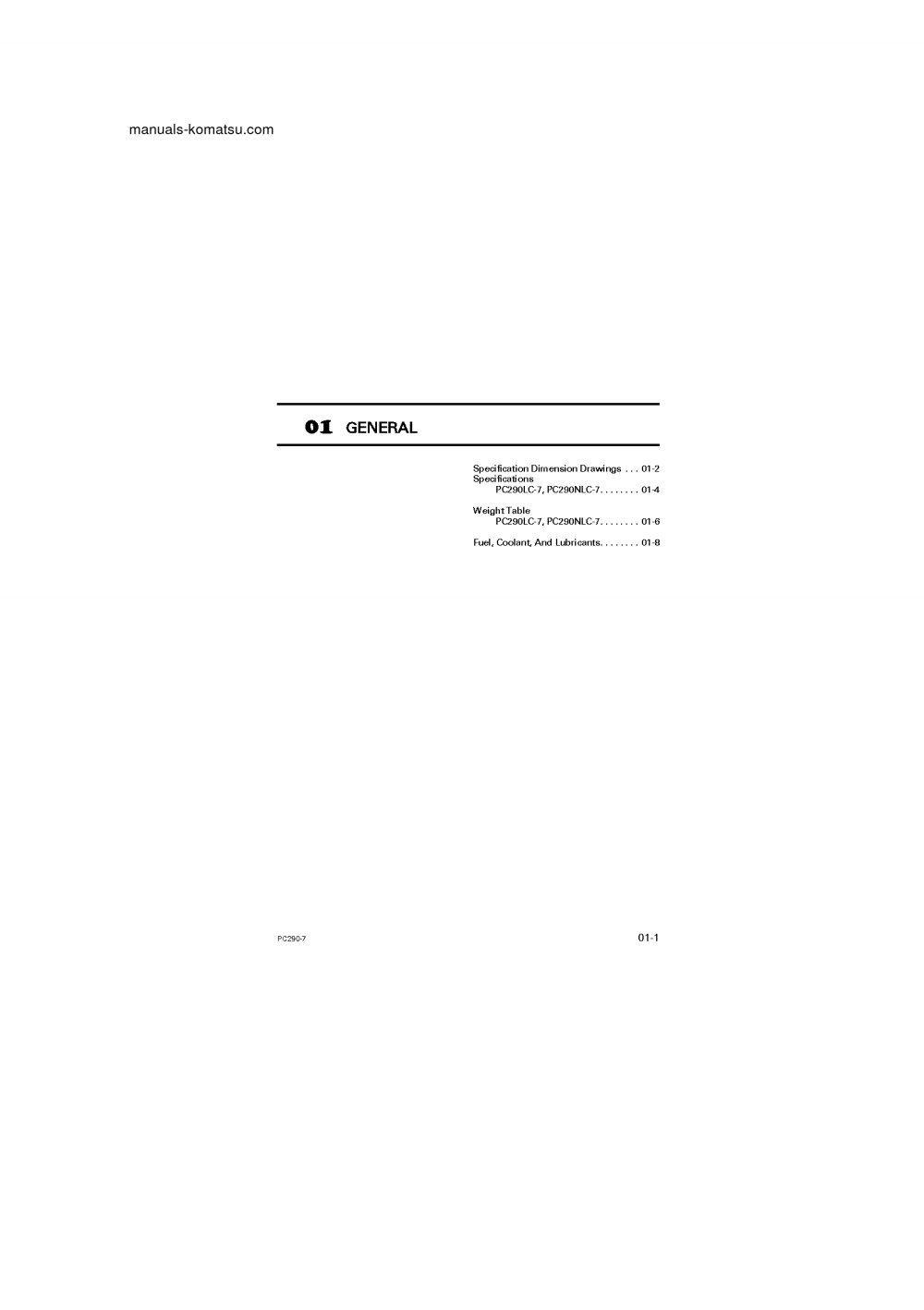 Protected: PC290LC-7(GBR)-K S/N 40001-UP Shop (repair) manual (English)