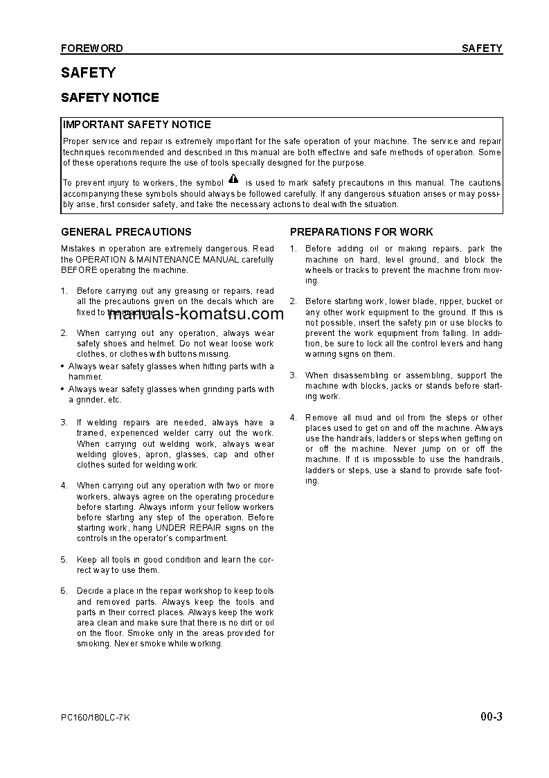 Protected: PC180LC-7(GBR)-K S/N K40001-UP Shop (repair) manual (English)