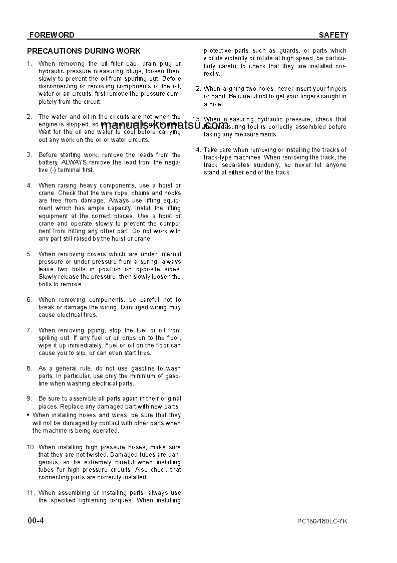 Protected: PC180LC-7(GBR)-K S/N K40001-UP Shop (repair) manual (English)