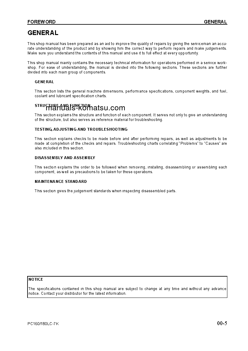 Protected: PC180LC-7(GBR)-K S/N K40001-UP Shop (repair) manual (English)