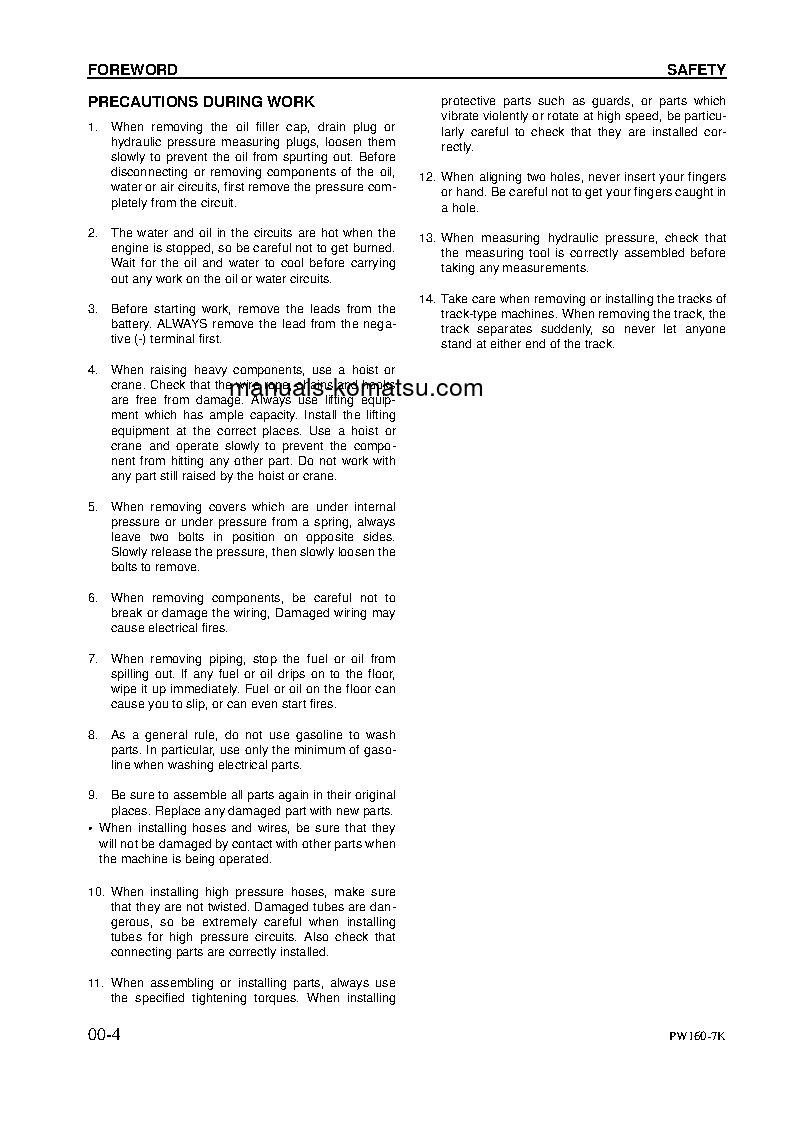 Protected: PW160-7(GBR)-K S/N K40001-UP Shop (repair) manual (English)