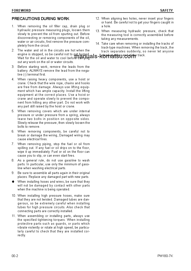 Protected: PW180-7(GBR)-K S/N K40001-UP Shop (repair) manual (English)