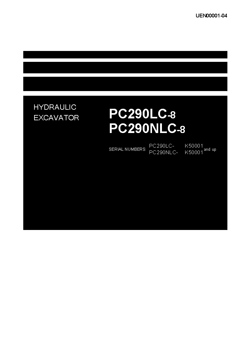 PC290LC-8(GBR) S/N K50001-UP Shop (repair) manual (English)