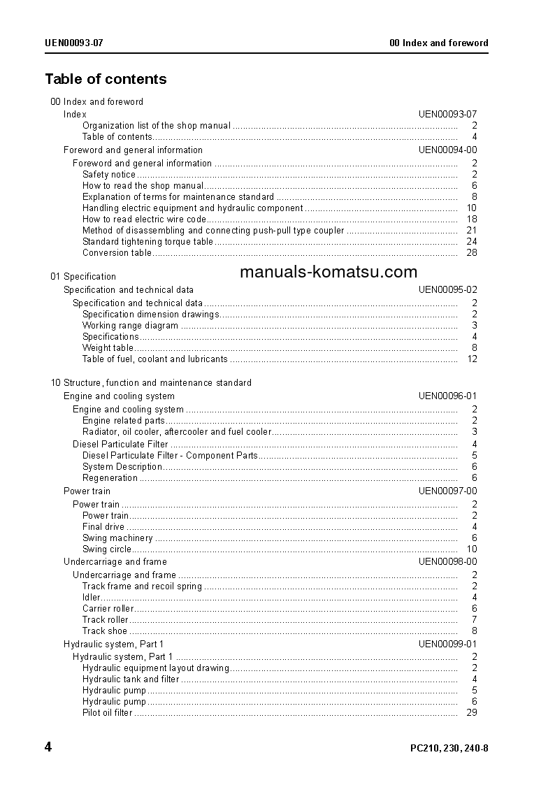 Protected: PC230NHD-8(GBR) S/N K50001-UP Shop (repair) manual (English)