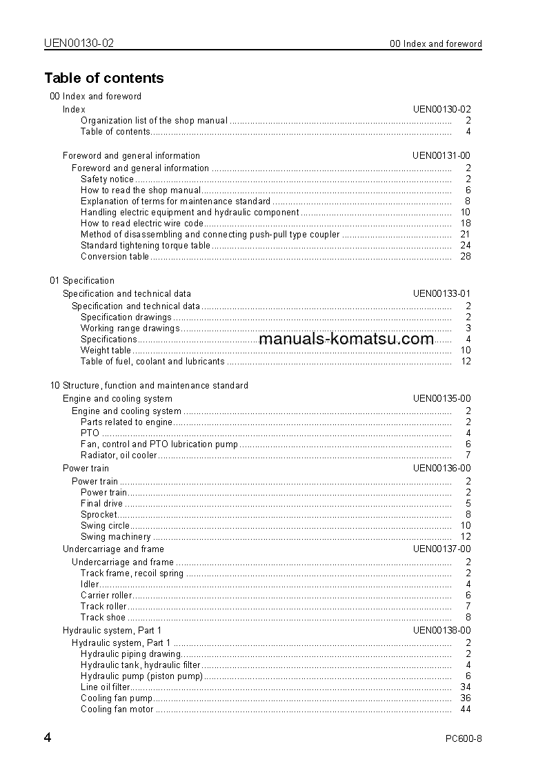 Protected: PC600LC-8(GBR) S/N K50001-UP Shop (repair) manual (English)