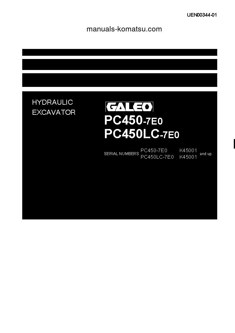 PC450LC-7(GBR)-TIER 3 S/N K45001-UP Shop (repair) manual (English)