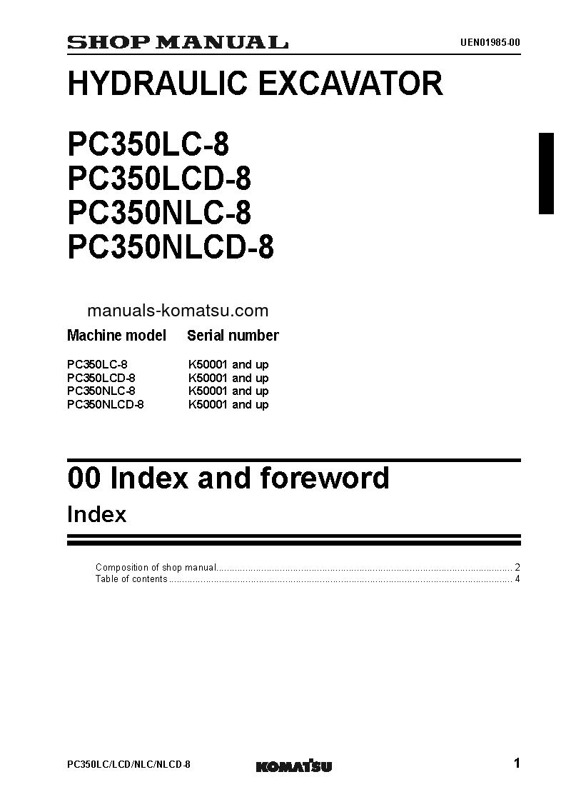 Protected: PC350LC-8(GBR) S/N K50001-UP Shop (repair) manual (English)
