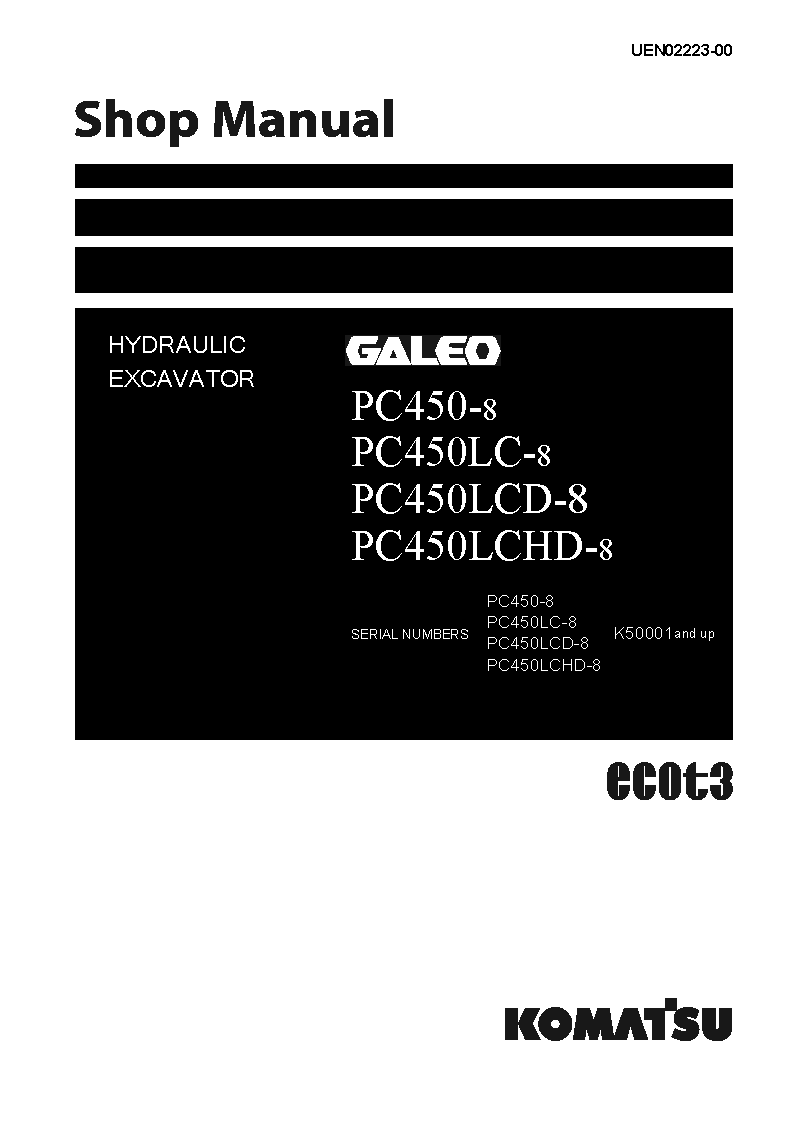 PC450-8(GBR) S/N K50001-UP Shop (repair) manual (English)