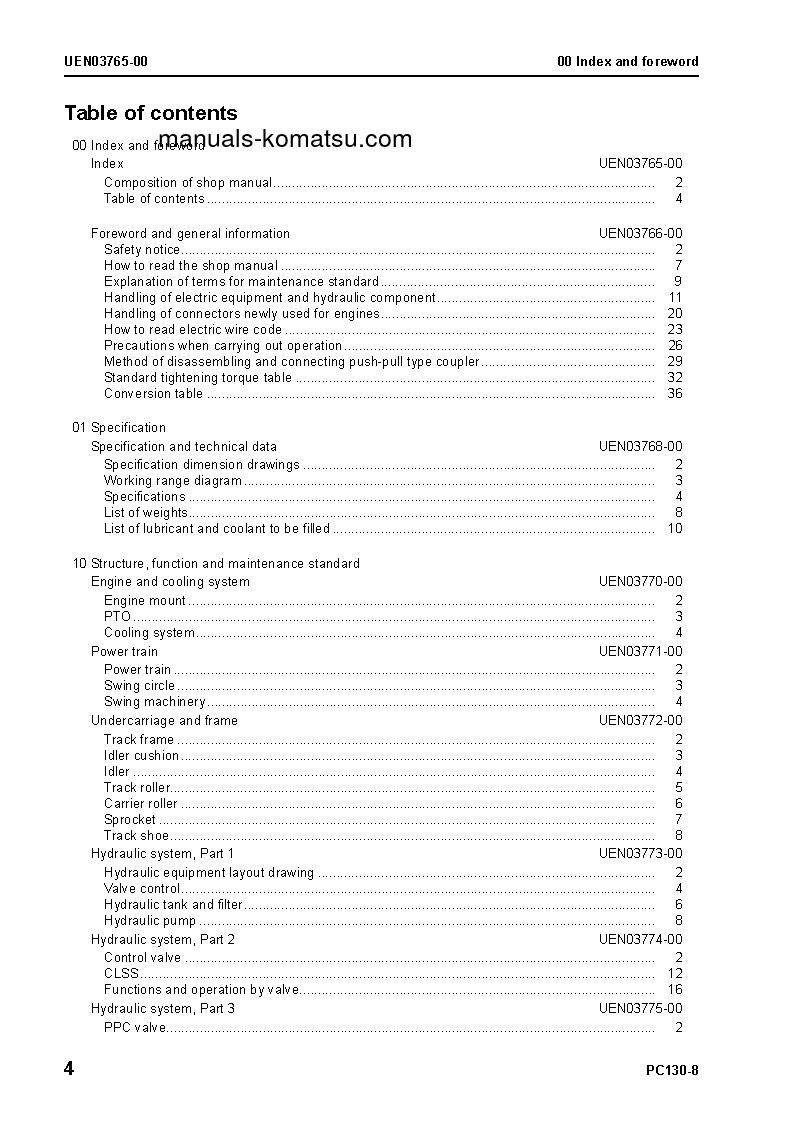 Protected: PC130-8(GBR) S/N C30001-UP Shop (repair) manual (English)