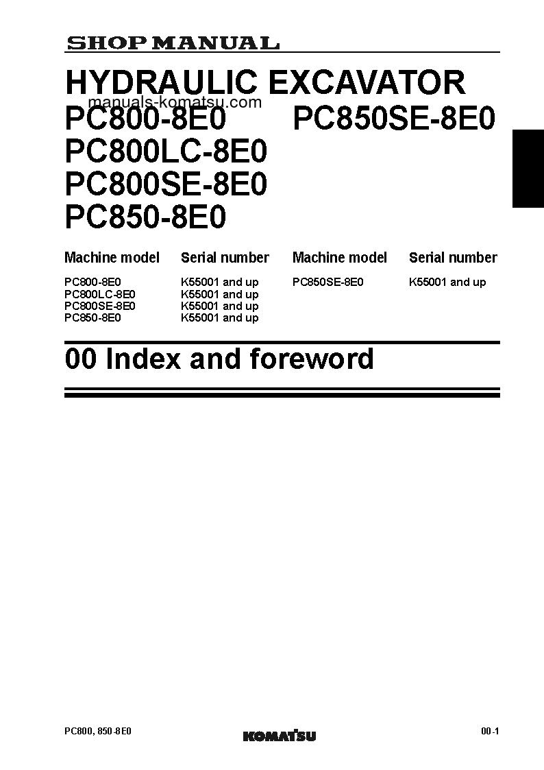 Protected: PC800-8(GBR)-E0 S/N K55001-UP Shop (repair) manual (English)