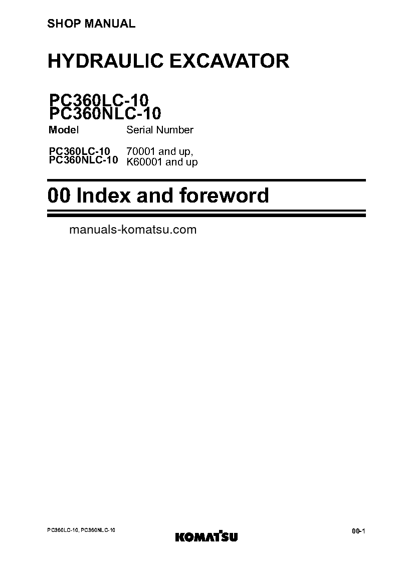 Protected: PC360LC-10(GBR) S/N K60001-UP Shop (repair) manual (English)