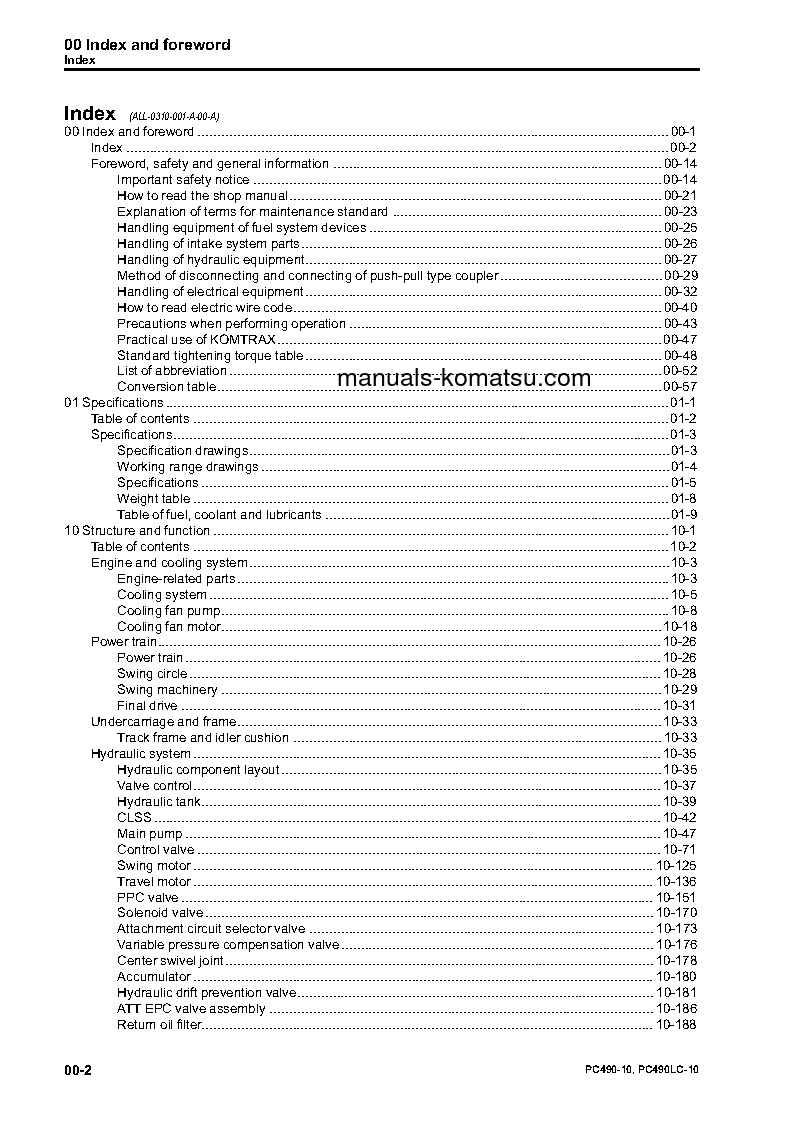Protected: PC490LC-10(GBR) S/N K60001-UP Shop (repair) manual (English)