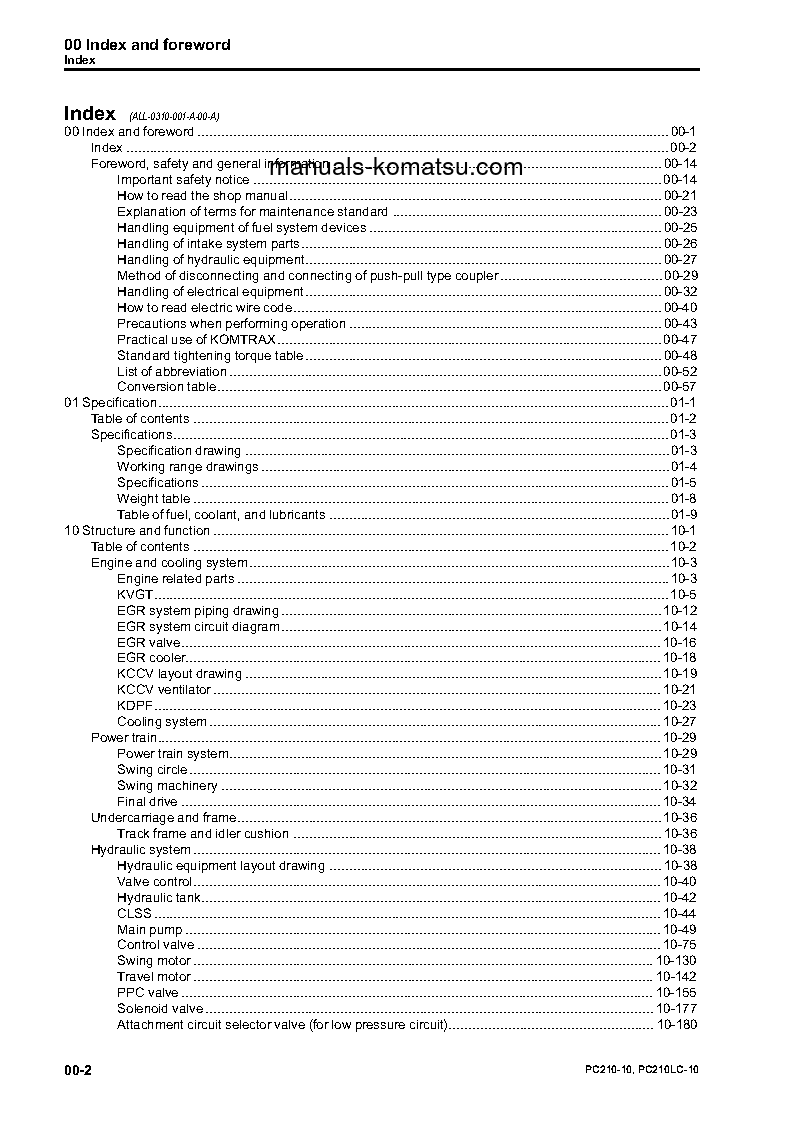 Protected: PC210-10(GBR) S/N 450120-UP Shop (repair) manual (English)