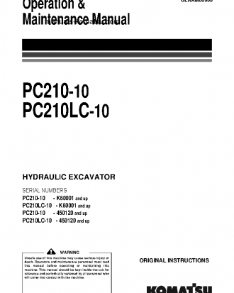 PC210LC-10(GBR) S/N 450120-UP Operation manual (English)